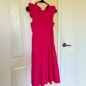 Hot pink midi dress